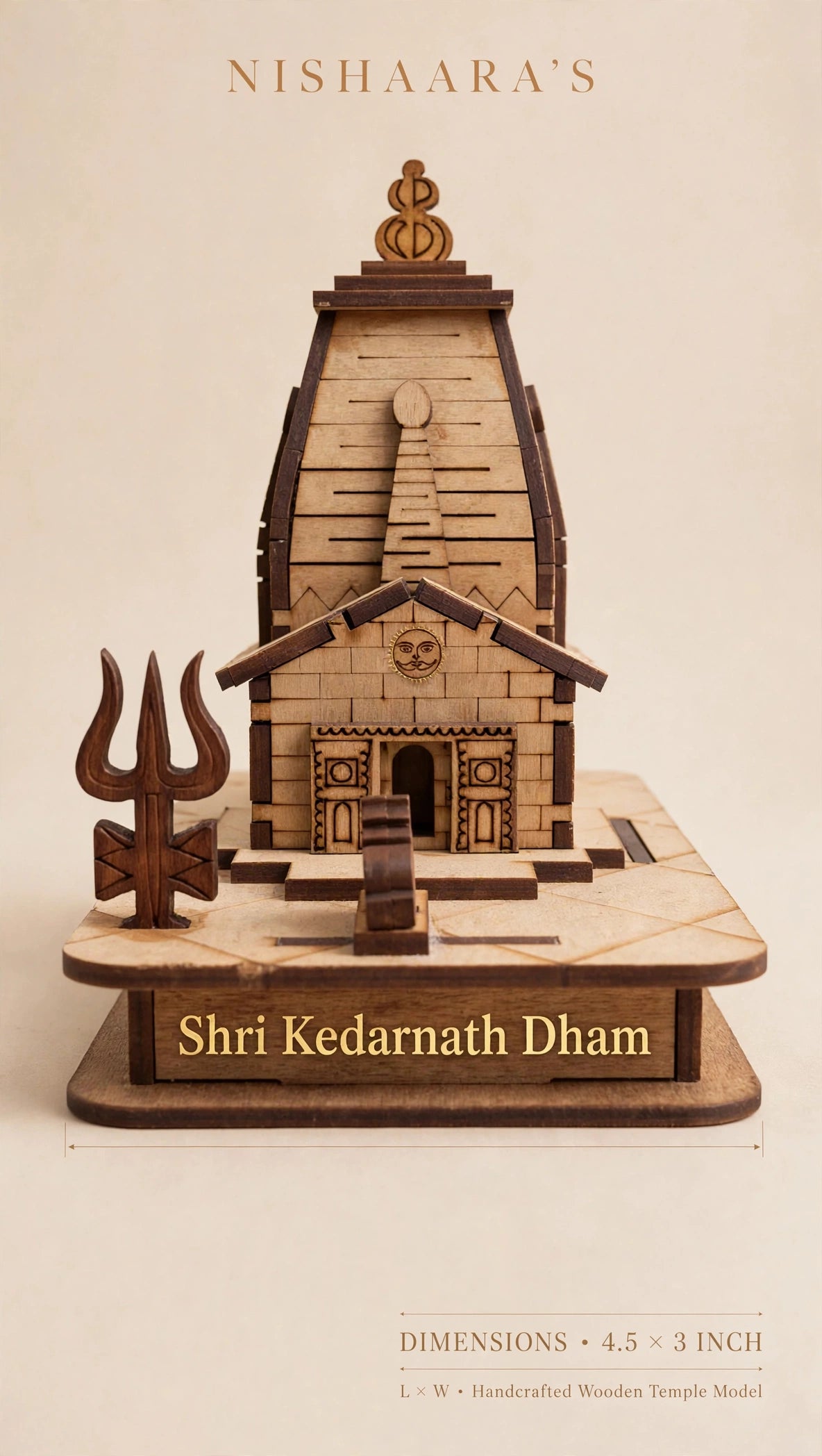 Shri Kedarnath Dham – Handcrafted Wooden Temple Replica