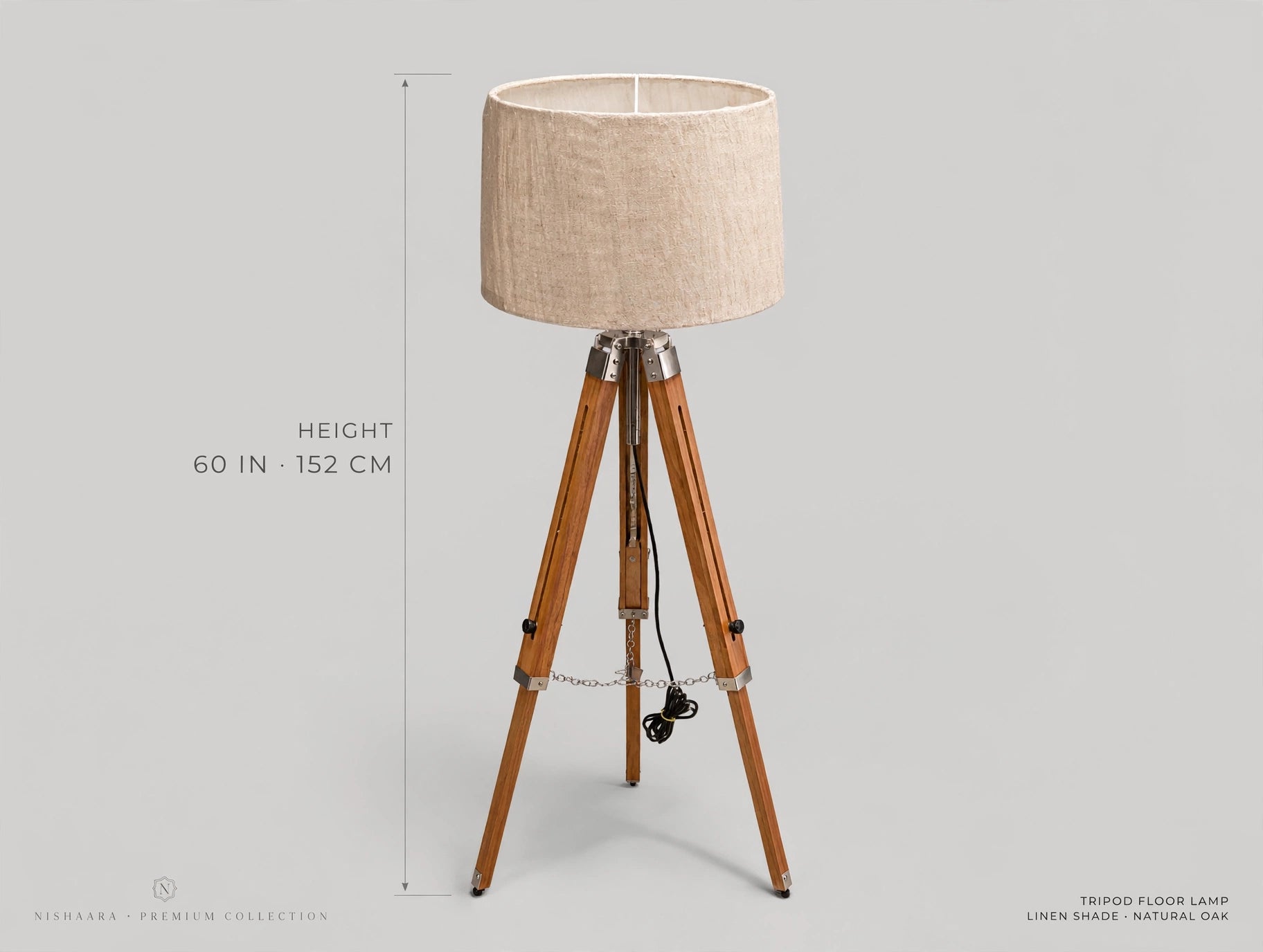 Nishaara’s Minimalist Tripod Floor Lamp with Linen Shade