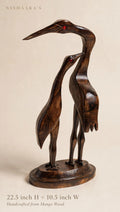 Nishaara's Handcrafted Mango Wood Crane Pair – Symbol of Love & Harmony