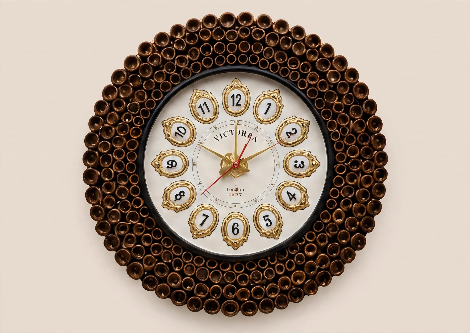 Nishaara Victoria Heritage Coil Wall Clock – Hand-Rolled Wooden Coil Frame