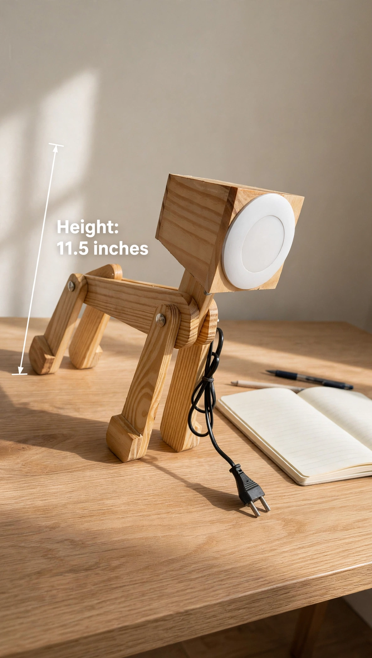 Nishaara’s “Vaastu” Wooden Pup LED Lamp